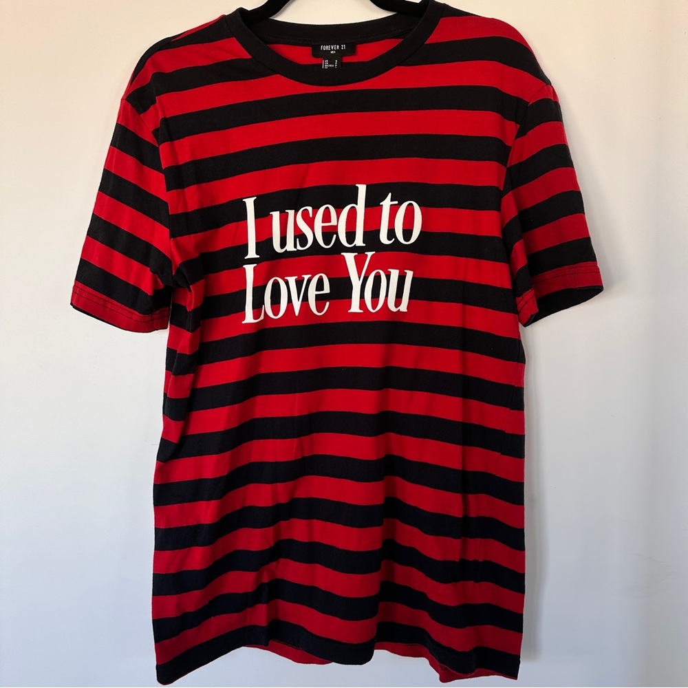 Forever 21 Red and Black Striped Tee